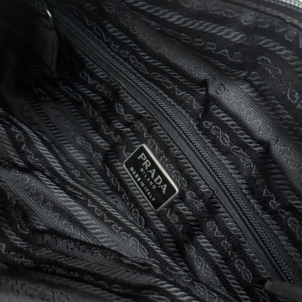 Prada Black Nylon Tote with Triangle Logo - Picture 6 of 13